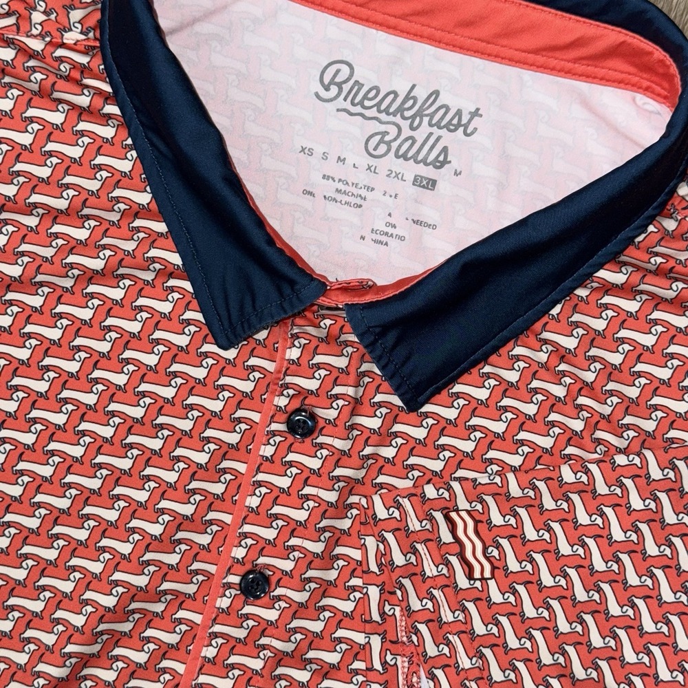 RSVLTS Breakfast Balls Widdle Ween Dogz All Day Polo Men's 3XL Performance Red